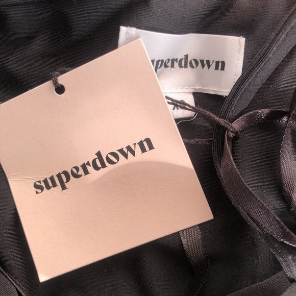 superdown Rumer Asymmetrical Mini Dress Black One Shoulder - Picture 4 of 4